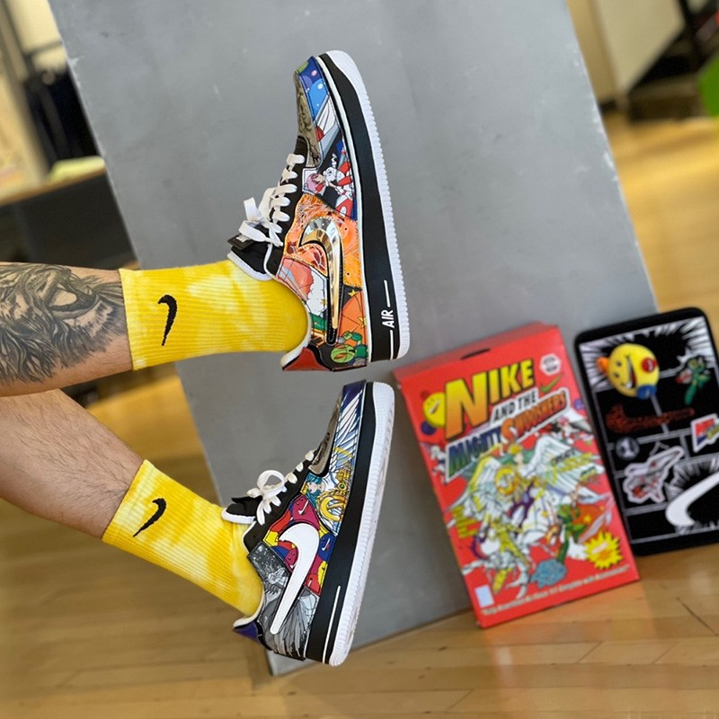 潮nike女鞋af1耐克男鞋板鞋空军一号airforce1二次元可拆卸魔术贴潮流