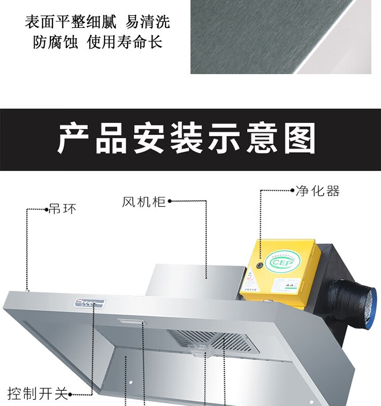 土灶柴火灶大吸力土灶餐飲淨化一體機不鏽鋼排煙 180*80*45cm雙風機