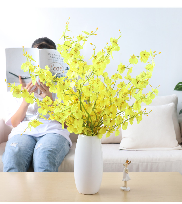 理沙星树跳舞兰仿真花摆设塑料假花艺家居客厅室内干花束餐桌绢花装饰