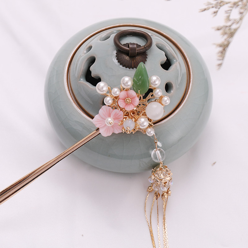 汉服头饰儿童流苏步摇古风夹子超仙飘带古装发饰发簪唐装女童配饰