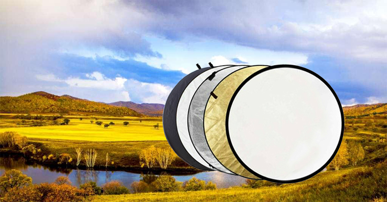 反光板摄影80cm五合一折叠5色便携补光挡光打光板迷你拍照器材金银