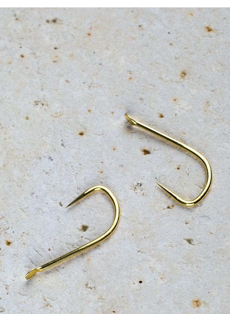 古仕龙鱼钩散装金袖有倒刺无倒刺盒装袖钩金袖极小010305鱼具宁折不弯