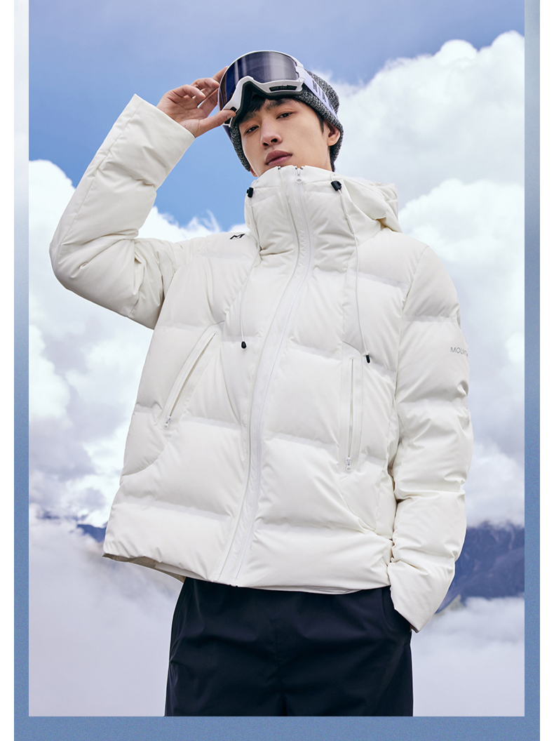 太平鸟男装90绒空气泡芙羽绒服短款2021冬新款连帽羽绒外套黑色合体xl