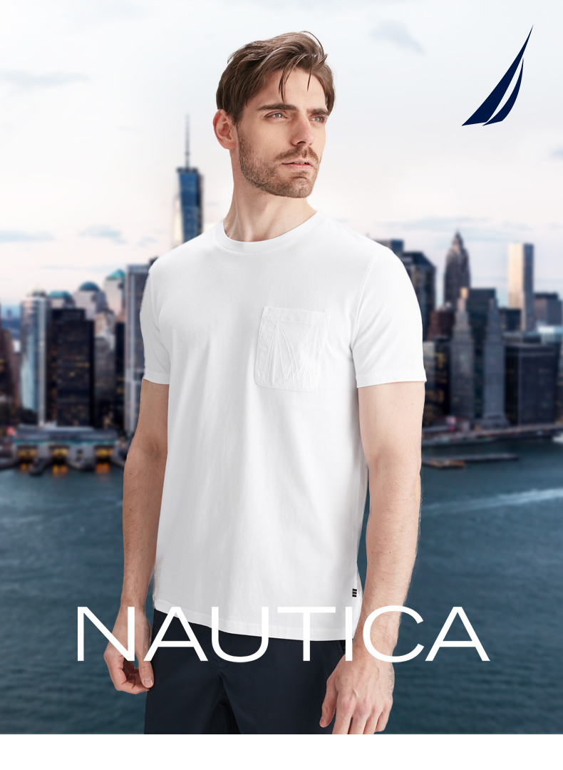 nautica诺帝卡男装夏季新款帆船印花短袖圆领t恤男to12214nv藏青212