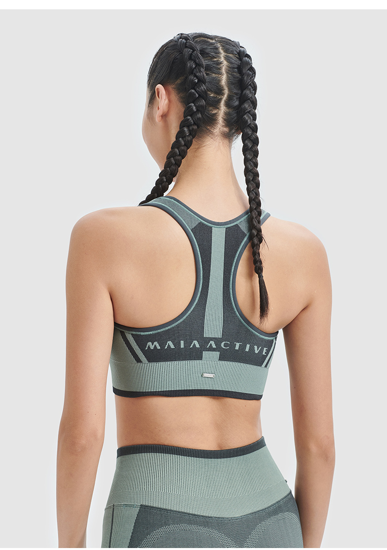 maiaactiveseamless无缝撞色工字背瑜伽中强运动健身内衣br018沉静灰m