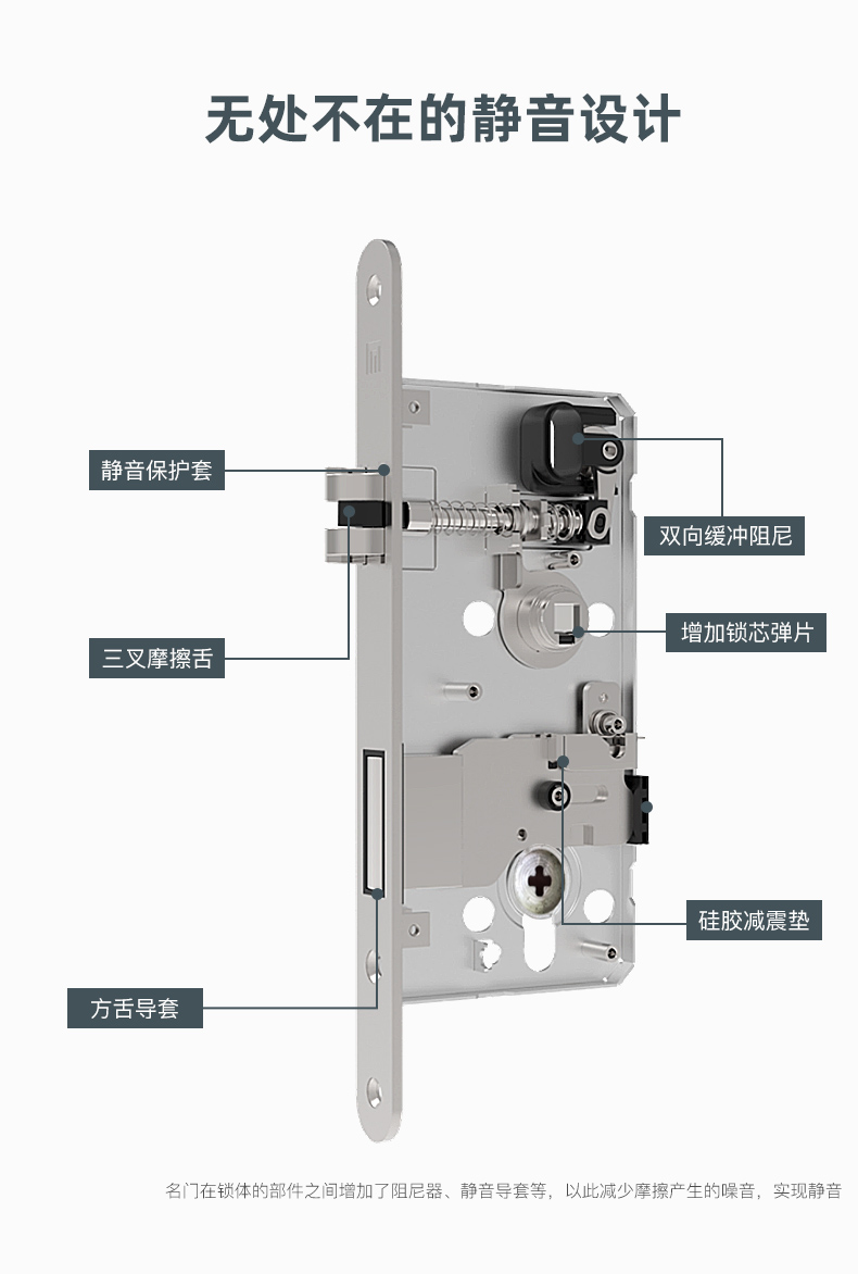 名门静音门锁室内卧室房间欧式黑色门锁带钥匙实木门简约家用锁具默认