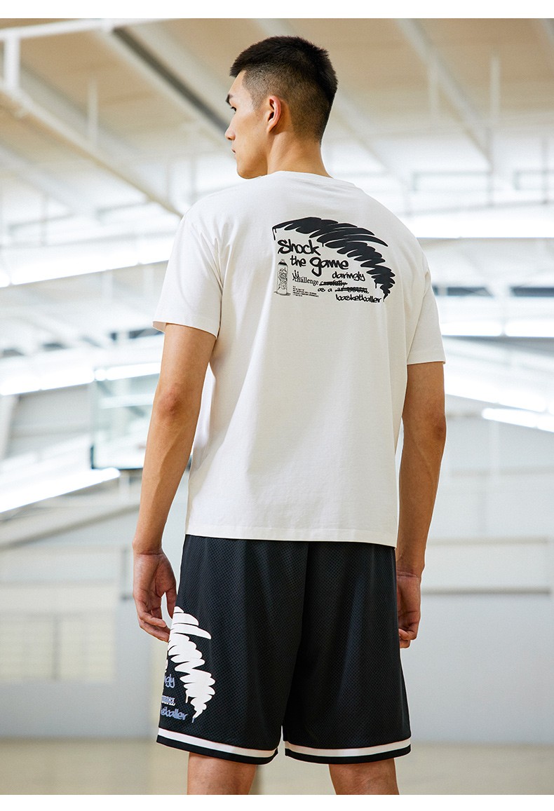 商场同款安踏要疯短袖t恤男运动上衣冬季新品印花图案潮流休闲半截袖