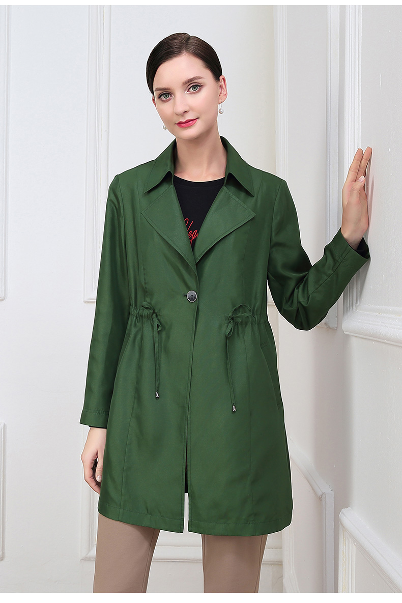 米兰登2022早秋新款中老年女装妈妈装时尚简约休闲显瘦风衣外套女宽松