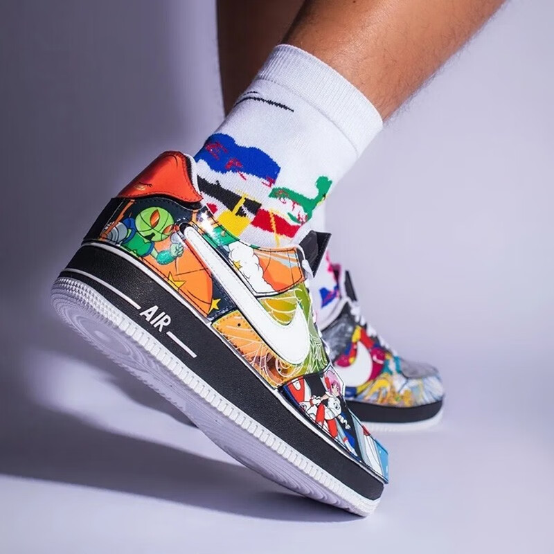 潮nike女鞋af1耐克男鞋板鞋空军一号airforce1二次元可拆卸魔术贴潮流