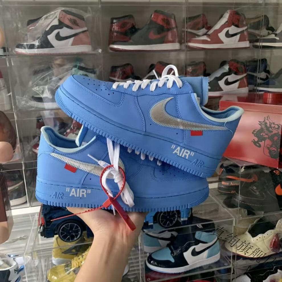 yxhkaf1空军一号蓝色艺术馆low 07 mca 低帮街头复古休闲风气垫滑板鞋