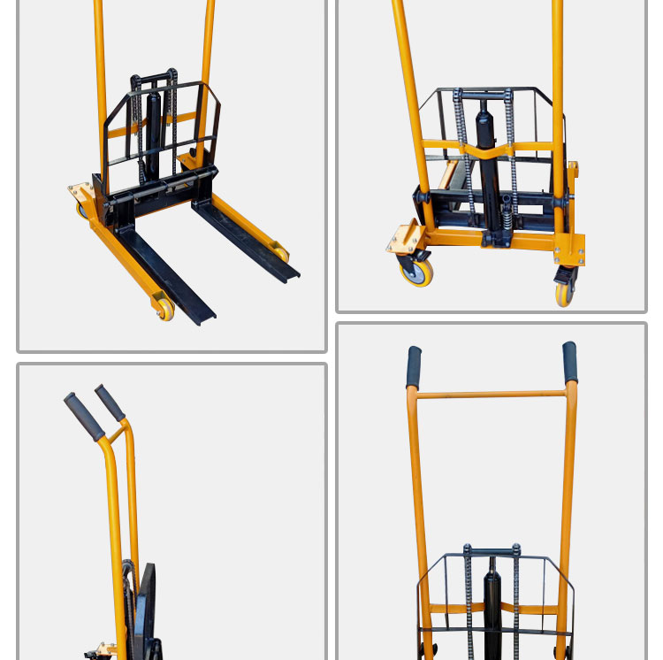 液壓可摺疊輕便型小叉車搬運車升高車小型貨叉平板兩用手推裝卸車09米