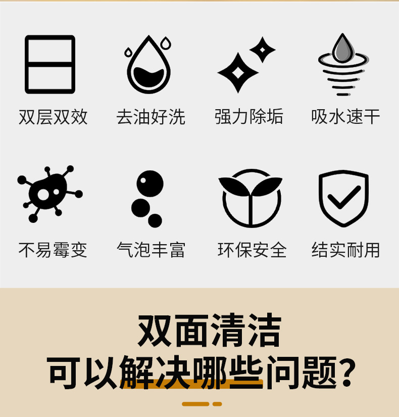 艾美诺aminno洗碗海绵擦天然木浆棉百洁布厨房刷碗抹布双面强效去油污