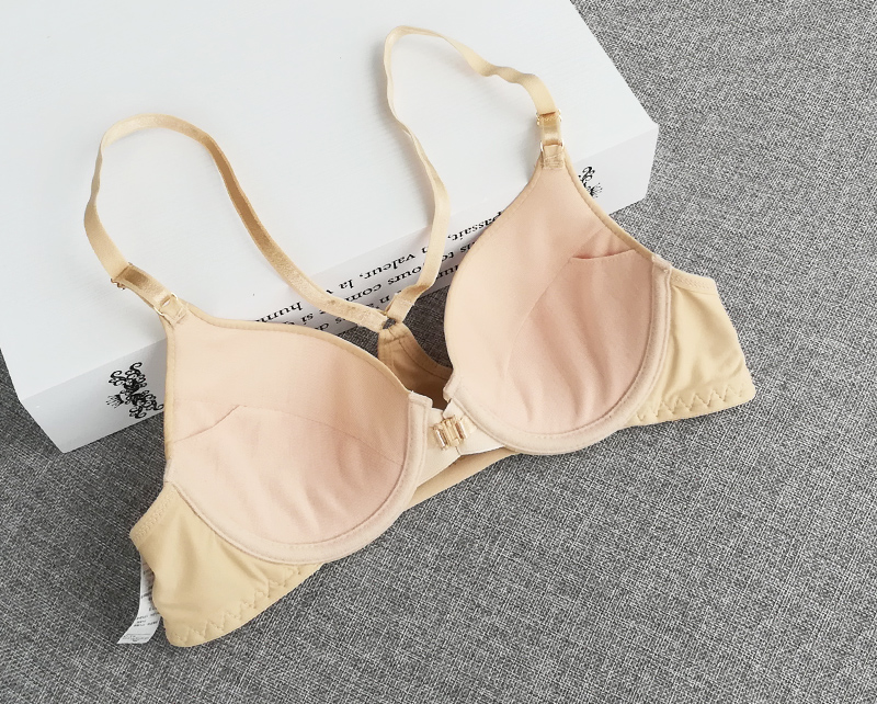 sondry型美背 胸罩前扣光面性感b杯文胸薄杯有钢圈内衣黑色女固定肩带