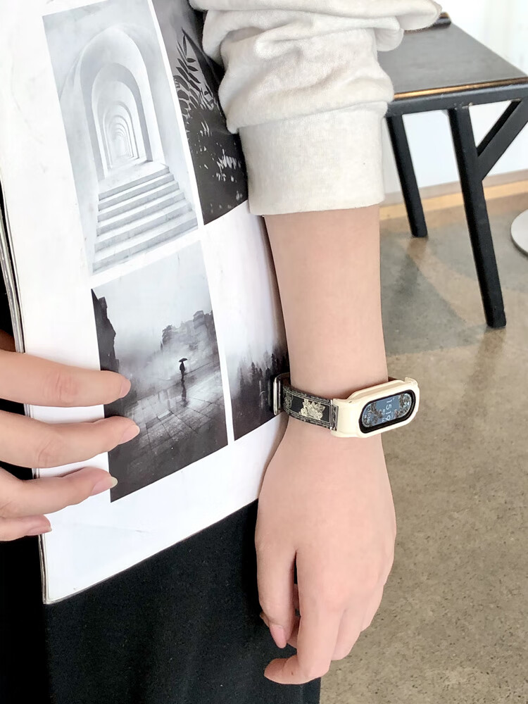 炫戴(xuandai) 【法式软皮】适用小米手环6/5/4腕带7nfc版3表带真皮