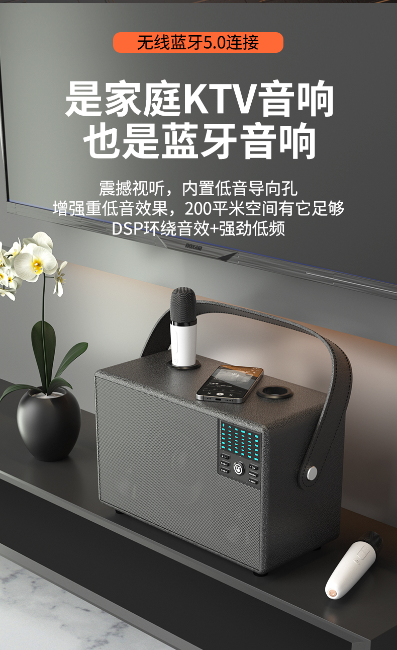 屁颠虫hifierp8无线麦克风教师演讲电视家庭ktv话筒音响一体套装手机