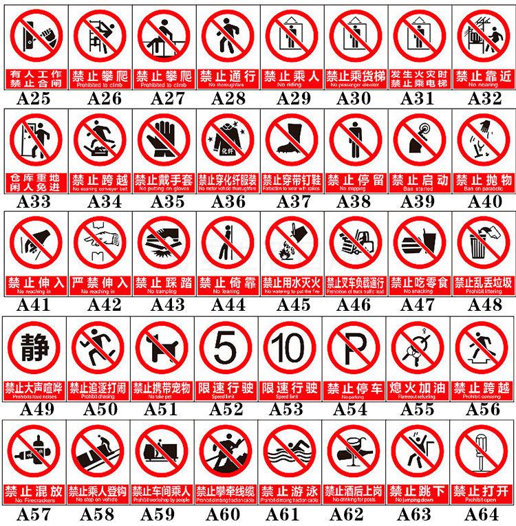 警示牌严禁烟火禁止吸烟贴纸牌子车间安全施工生产警告标志标牌任意