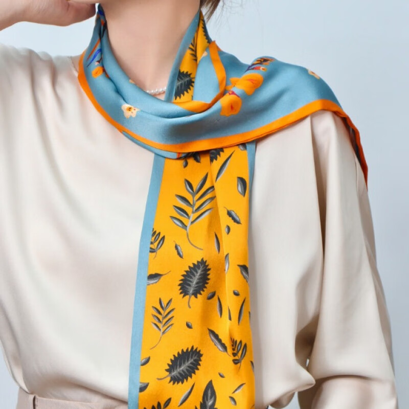 karond新品夏天丝巾仿桑蚕丝细窄长条小丝巾女春秋款洋气时尚百搭装饰