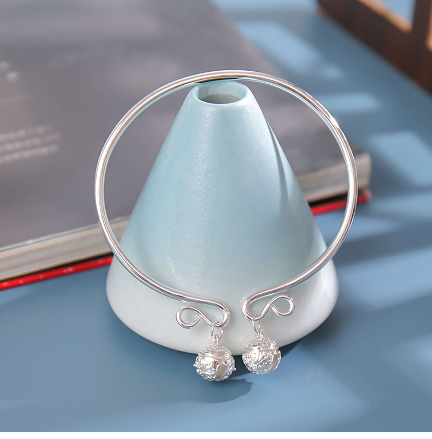 手镯古风铃铛配饰一步一响开口镯子中国风饰品简约脚镯汉服手环 【一