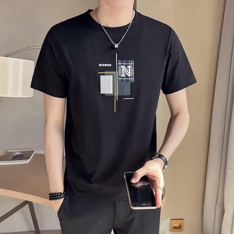 Herr t-shirt med korta ärmar och gradient grå_voghion.com