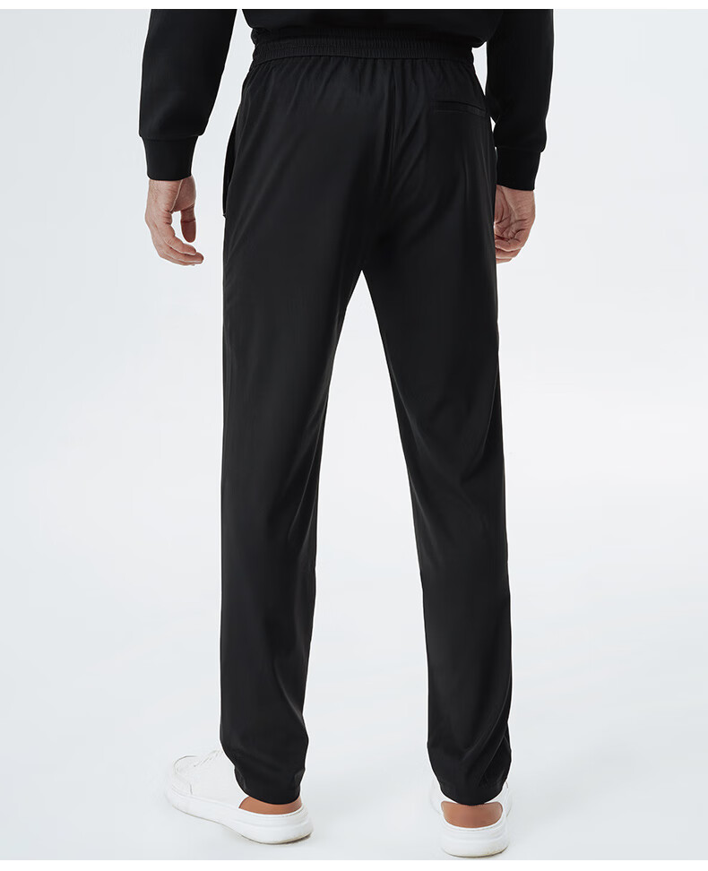 比华利保罗22秋季休闲运动裤男舒适弹力男士跑步束带裤 黑色 35【图片