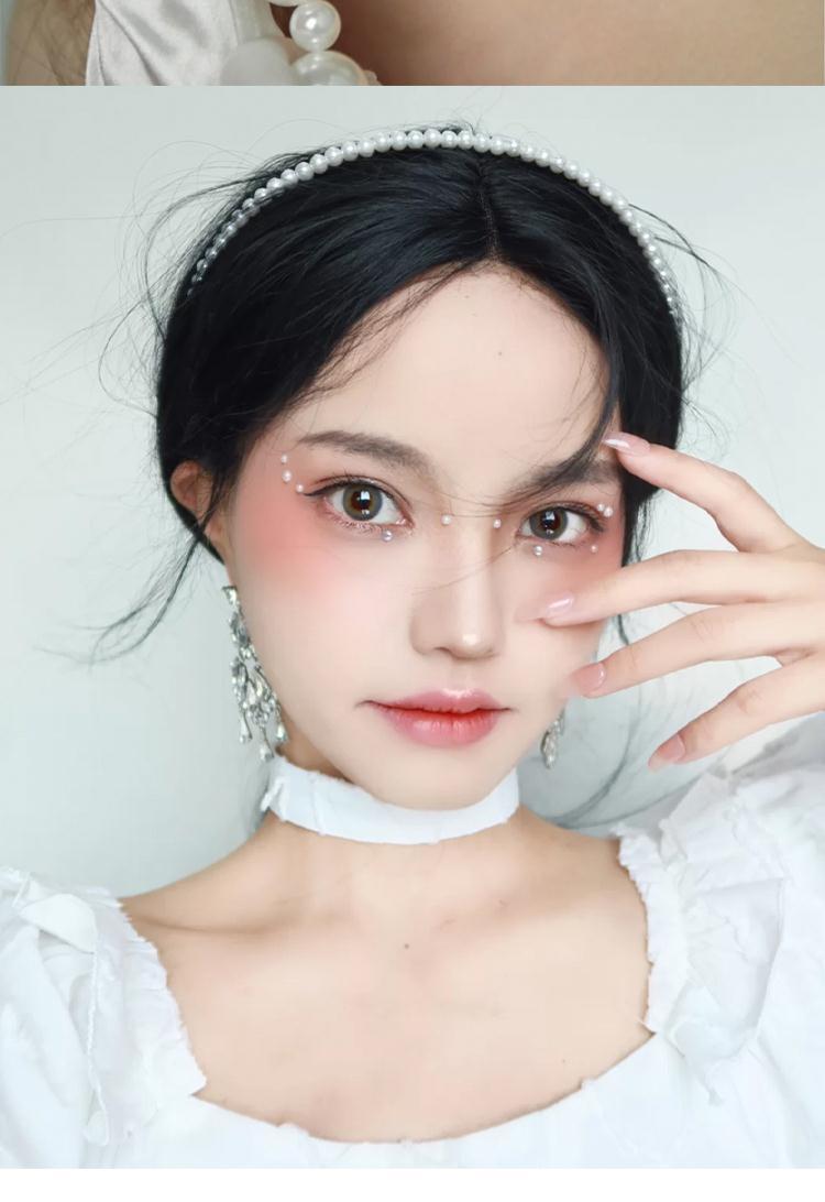 迪士尼旗舰京选珍珠贴脸部化妆小贴钻眼角复古妆容泪钻眼尾亮钻美甲