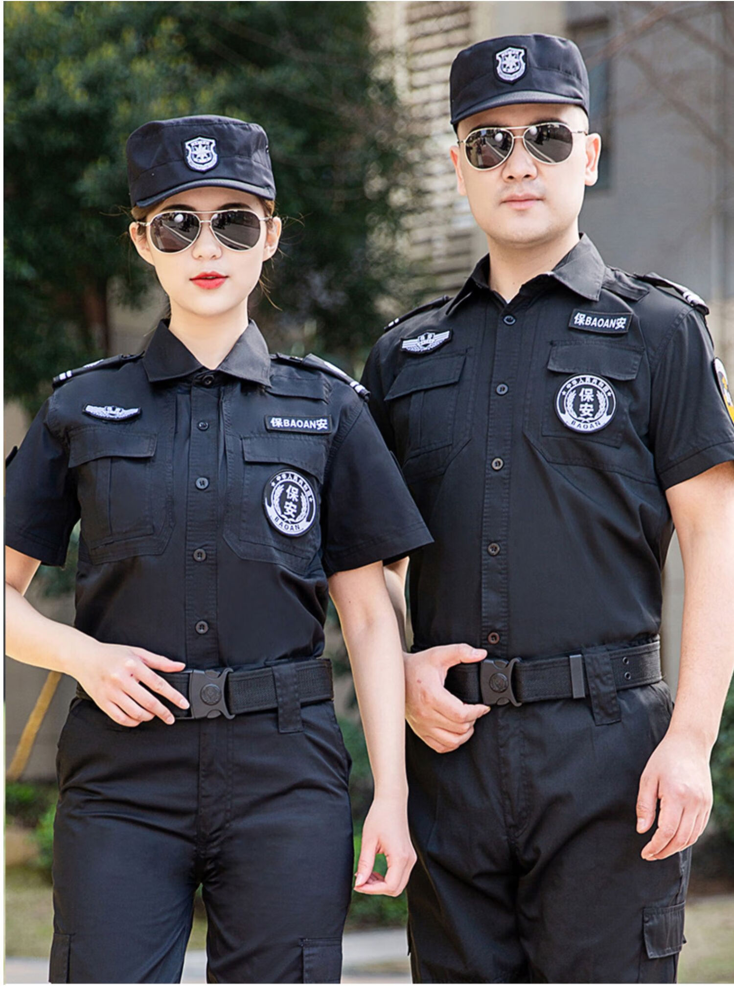 警辅服装保安工作服夏装短袖套装男女黑色作训服夏天衣服春秋长袖执勤
