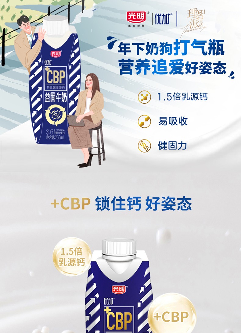 5倍乳钙 cbp易吸收钙易吸收健固力250ml 纯牛奶250ml*15盒