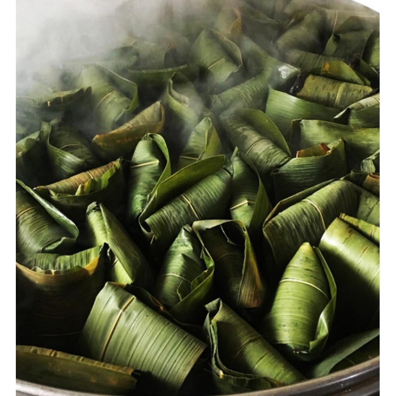 艾叶蒿菜糯米粉做怀化辰溪粉糍粑 艾叶粑粑有馅甜的桐叶粑粑10个