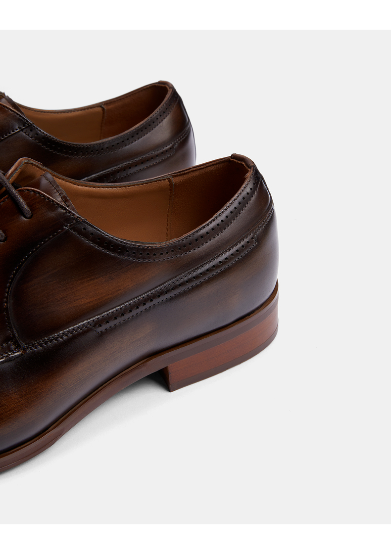 pedro小方头德比鞋男士简约系带牛皮皮鞋pm146600045黑色39