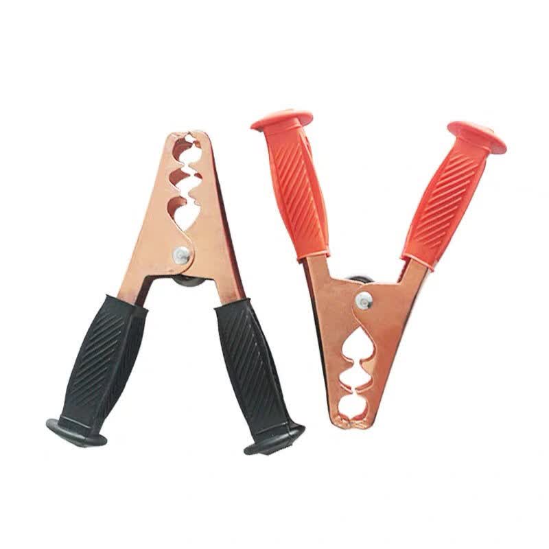 汽车蓄电池电瓶搭线夹头夹子连接线鳄鱼夹子大号加厚镀铜电瓶夹子加厚