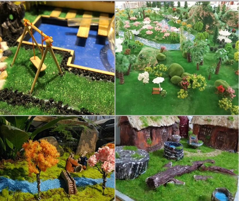 diy手工制作建筑沙盘景观场景模型材料仿真草皮坪草粉草地地形粉5mm