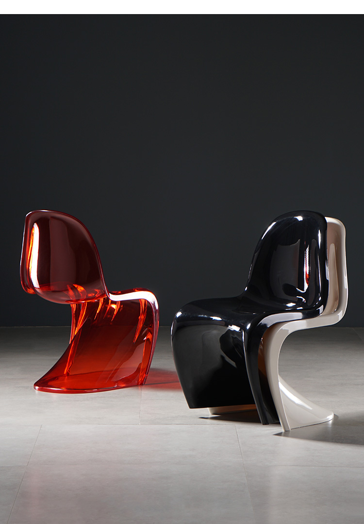 瑰紫北欧设计师潘东椅创意亚克力塑料餐椅幽灵水晶化妆椅网红透明椅子