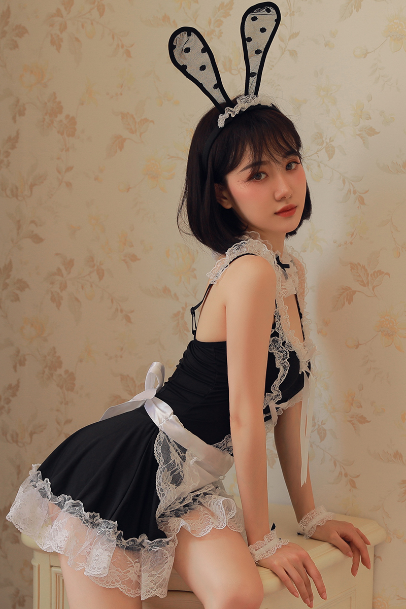 内衣暴击裙全套火辣诱人大码装女制服蕾丝发夹手环脖圈耳朵m80110斤