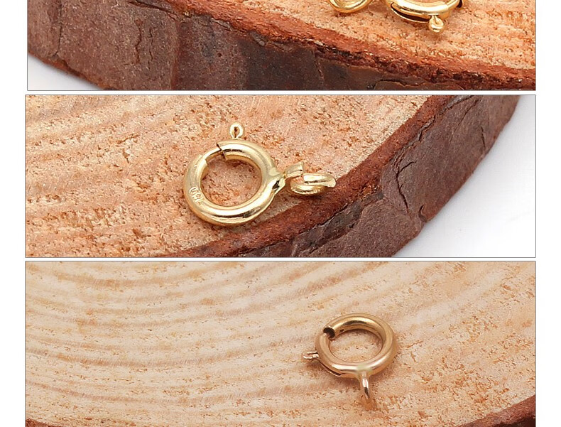 18k金弹簧扣项链连接扣头au750玫瑰金彩金手链扣接头18k金扣头定制款