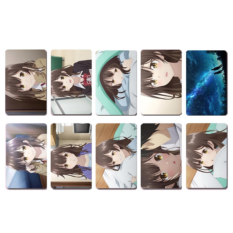 刻沫剃须然后捡到女高中生卡贴二次元动漫周边荻原沙优定制学生饭卡