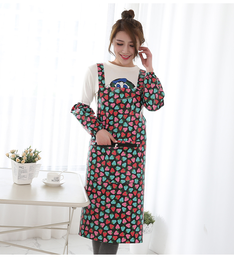 韩版背心式皮革围裙防水防油厨房做饭反穿罩衣男女工作护衣工装可开票