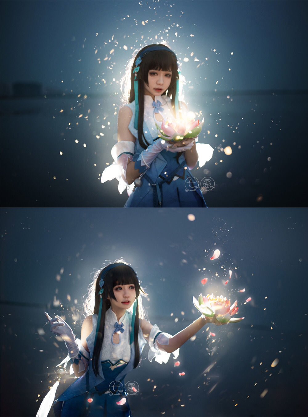 七愚现货王者西施cos服幻纱之灵可爱古典荣耀cosplay发饰大球衣s衣服