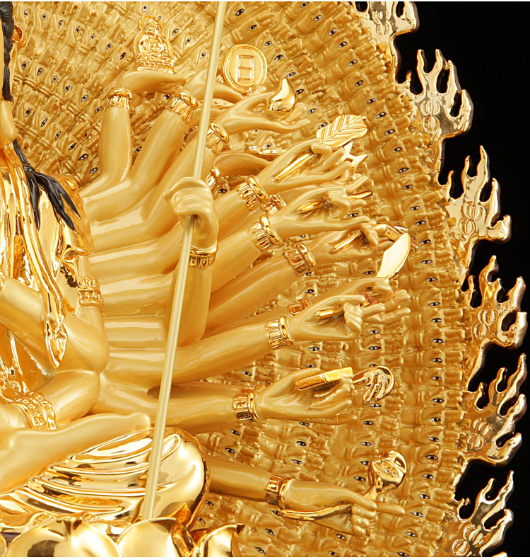 行天宫鎏金纯铜千眼千手观音佛像供奉家用观世音菩萨本命佛摆件【图片