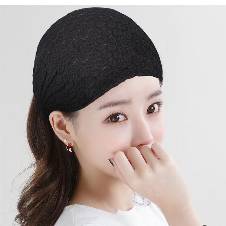薄款宽边遮白发发带女冬天头巾洗脸简约气质网红外出头套发箍头饰粉红