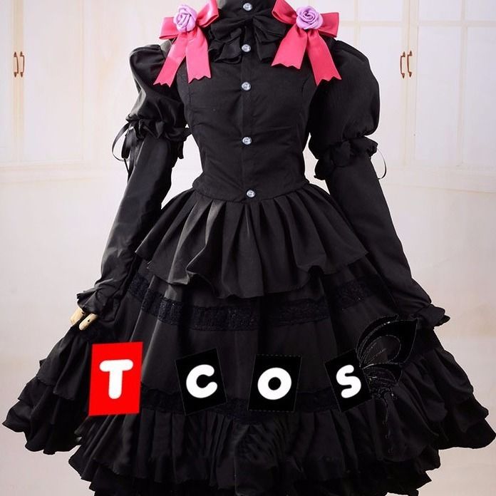 约会大作战 狂三cos 时崎狂三 约会装 动漫cosply服装女 衣服 裙撑