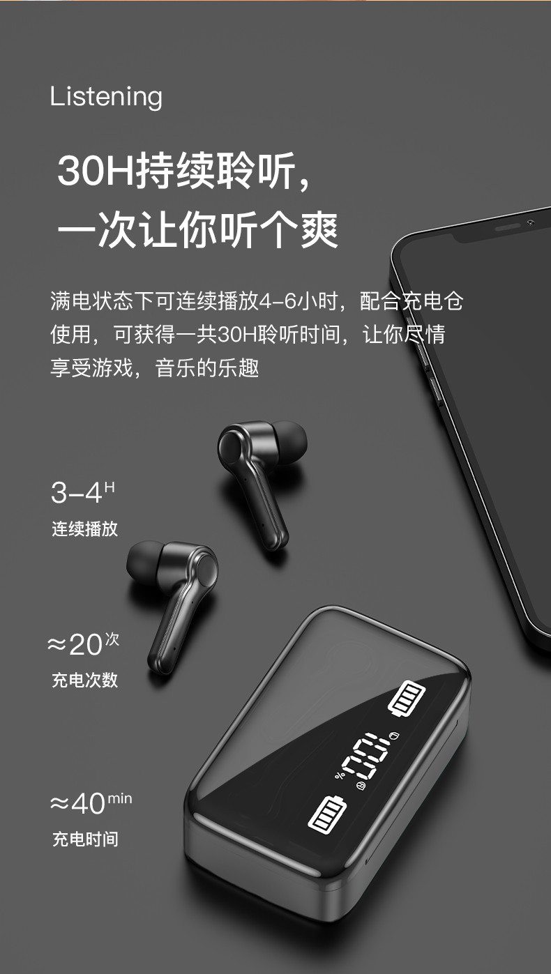 适用vivox80pro蓝牙耳机真无线双耳跑步x70x60入耳式运动型久戴不痛