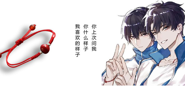 谢俞贺朝伪装学渣同款相思豆原耽手链情侣一对本命年红绳手串 黑绳y