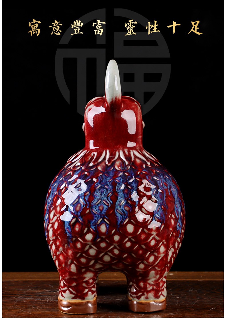 景德镇陶瓷器钧瓷窑变天禄貔貅开业送礼客厅摆件家居装饰品大号玄关