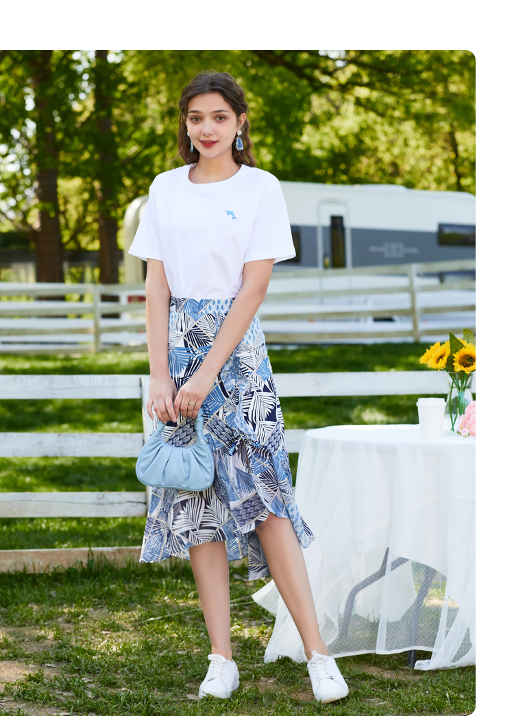 佳人苑白色短袖t恤女2021夏装新款宽松圆领打底衫女宽松显瘦上衣 浅紫