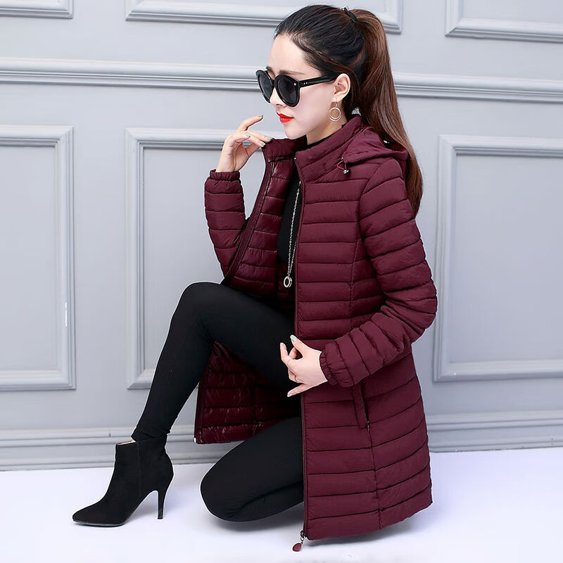 棉衣女中长款韩版新款修身显瘦冬季中年女装大码棉服外套sn0575 军