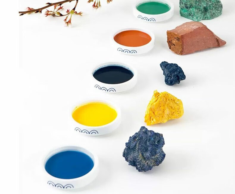 苏州【5克盒装国画颜料】花青赭石朱膘藤黄头二三四青绿石青石绿蛤白