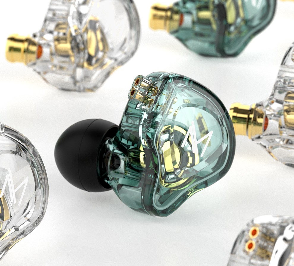 trnmt1单动圈耳机hifi发烧入耳式音乐手机流行重低音耳塞透明灰无麦