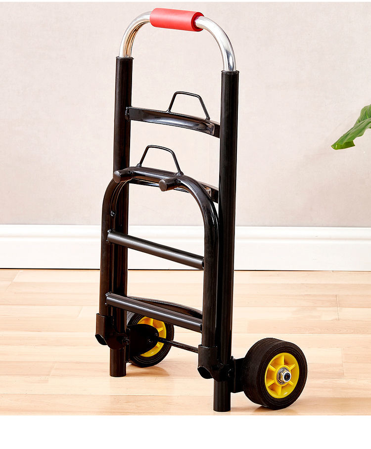 家用爬楼梯小推车行李载重搬运购物拖车便携拉货拉杆车带弧度拉水桶