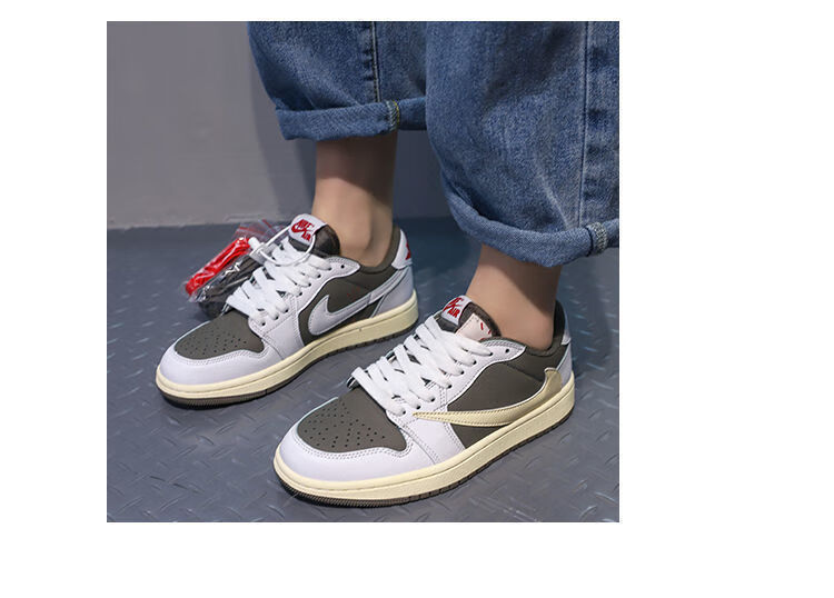 倒钩纯原藤原浩白蓝黑墨绿白灰校园运动板鞋男鞋 aj藤原浩倒钩 35