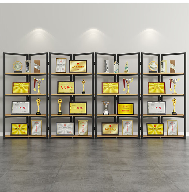 荣誉证书展示柜公司荣誉证书展示架办公室产品证书奖杯企业合格证营业